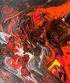 Apeiron 79. Peinture abstraite acrylique, texture, colorée, art polonais
