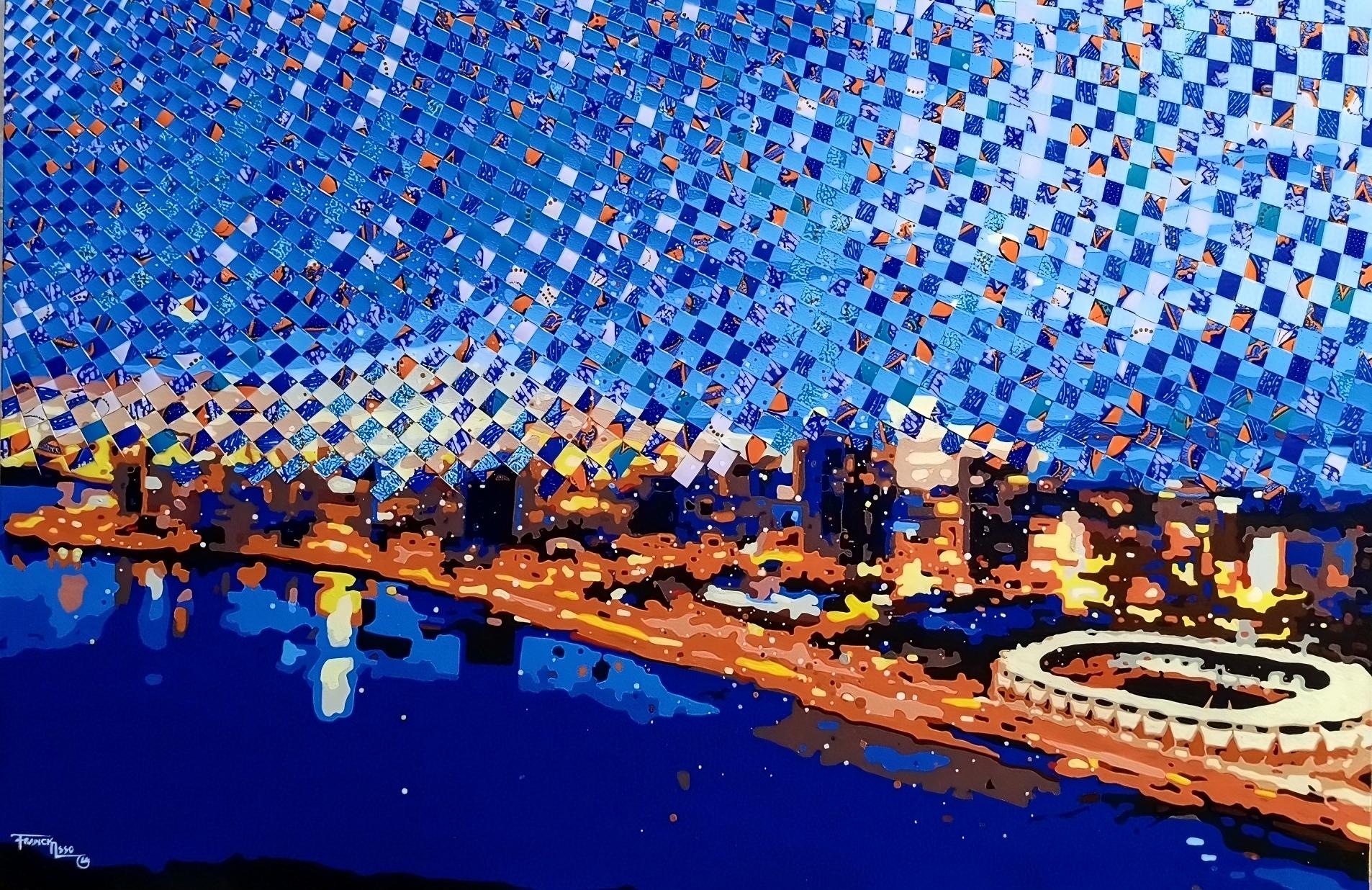 Figurative Painting Franck Asso - Abidjan (Acrylic Painting)