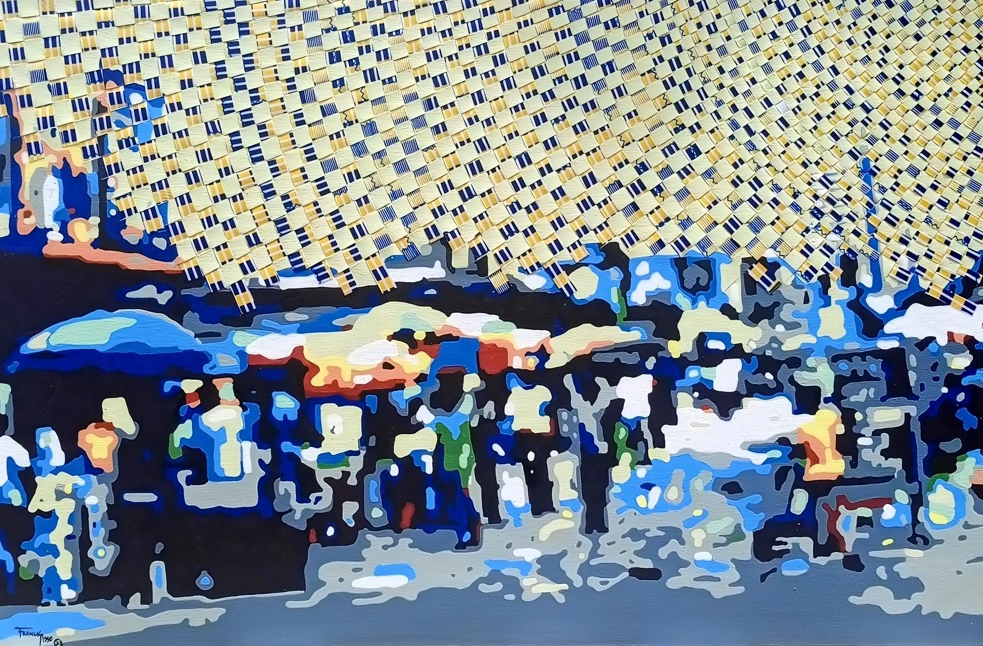 Franck Asso Figurative Painting – Ambiance de rue Ivoirienne (Acrylic Painting)