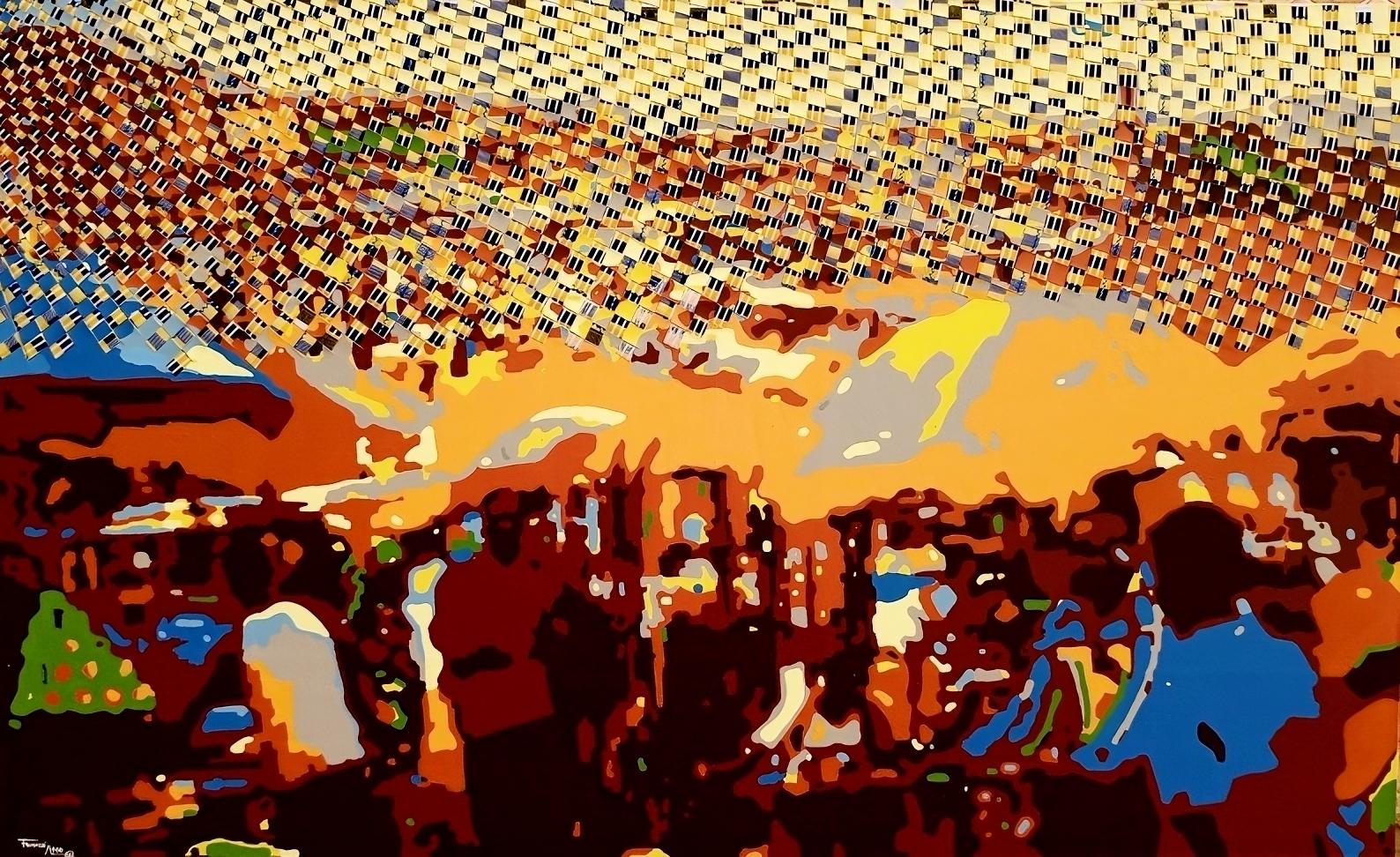Figurative Painting di Franck Asso - Marché (Pittura acrilica)