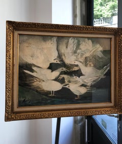 Palomas de Franck Chabry - Gouache sobre papel 50x70 cm