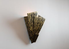 Franck Chartrain, "Flamme", Lámpara de bronce y pan de oro, France Franck, 2008