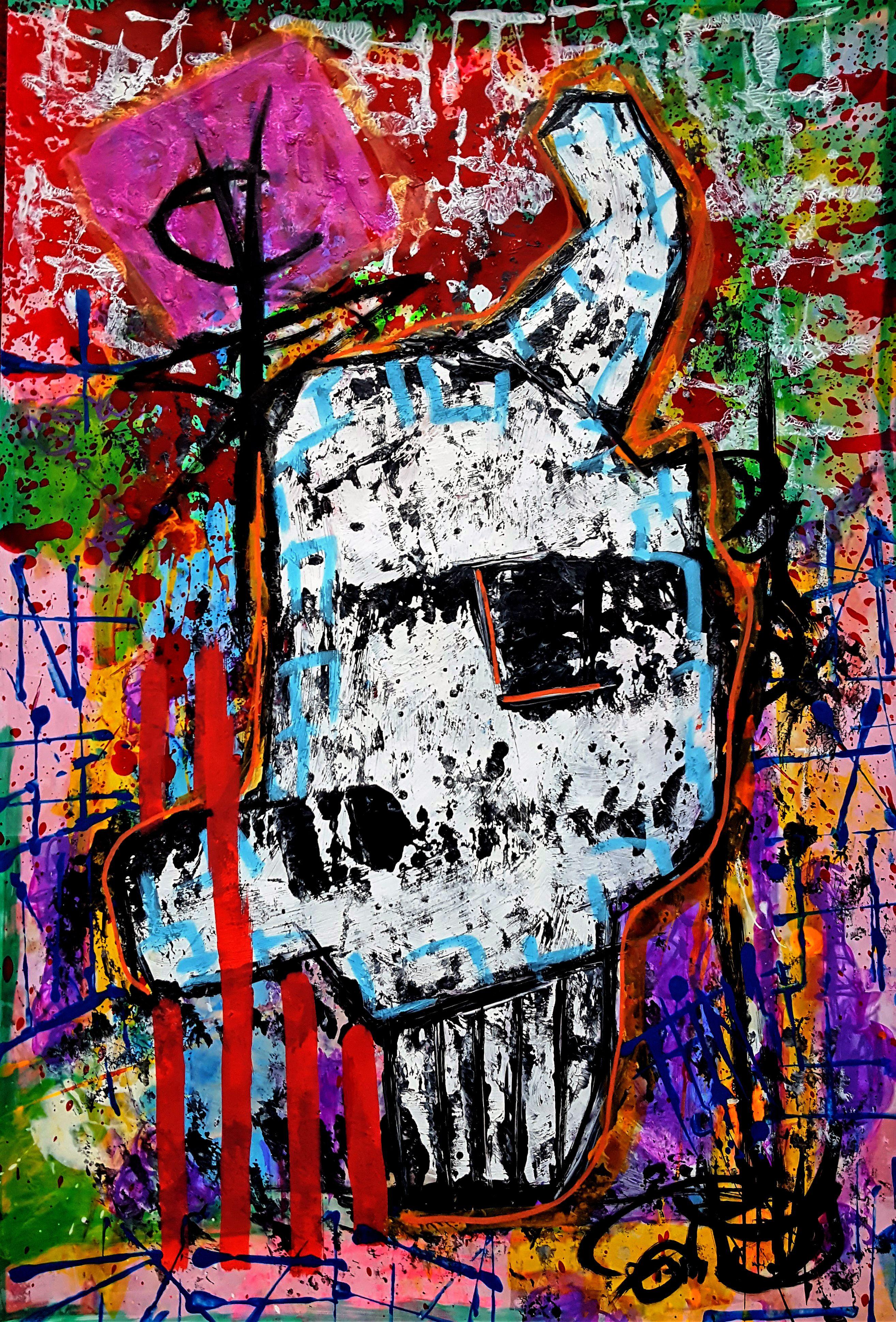 Gemälde, Acryl auf Papier, „Nach dem Brand“ – Painting von Franck  De Las Mercedes 