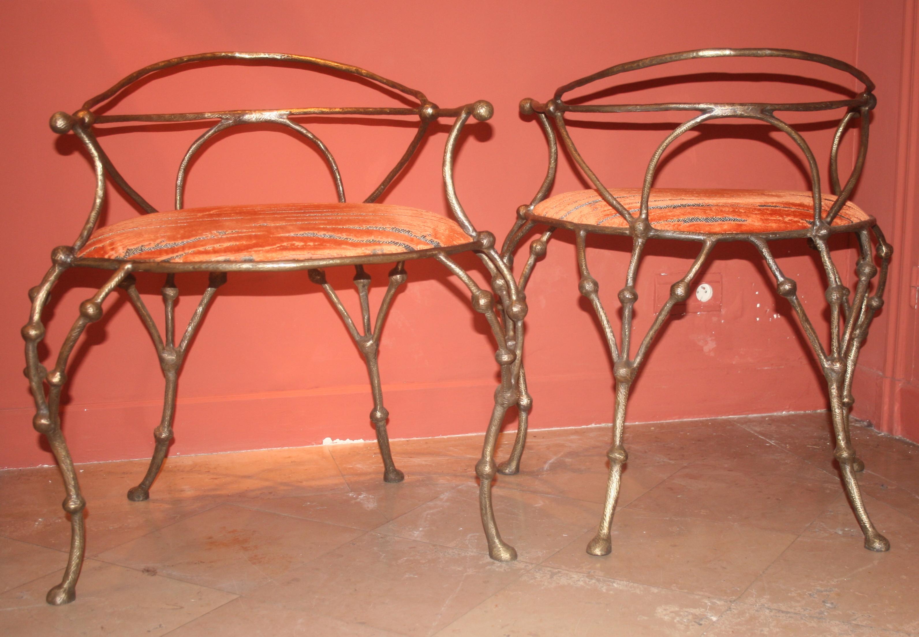 Franck Evennou 2009, Pair of Bronze Armchairs In Excellent Condition For Sale In Paris, FR