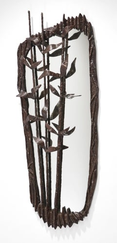 Franck Evennou 2019, Large Wall Bronze Sculpture and Mirror