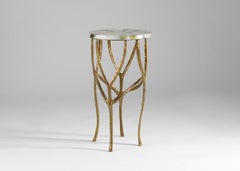 Franck Evennou, Branches, Bronze and Marble Contemporary Sellette, France, 2020