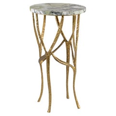 Franck Evennou, Branchages, bronze et marbre contemporain Sellette, France, 2020.