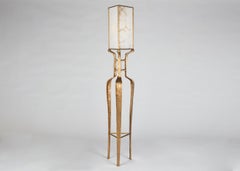 Franck Evennou, Lampadaire contemporain en bronze et albâtre, France, 2020.