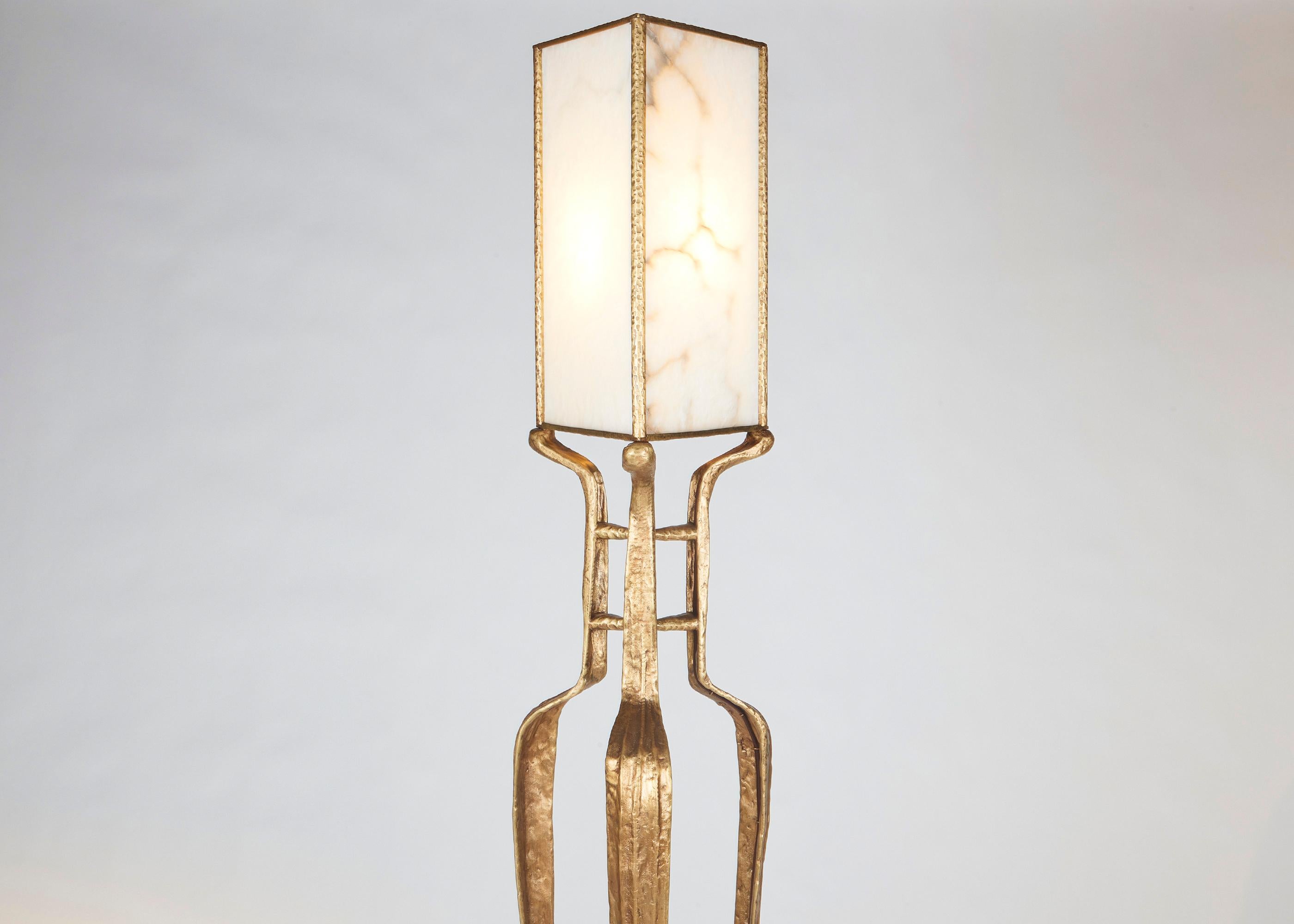 Franck Evennou, Contemporary Bronze and Alabaster Floor Lamp, France, 2020 For Sale 1