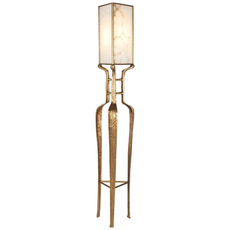 Franck Evennou Bronze and Alabaster Floor Lamp, 2020, Offered by Maison Gerard