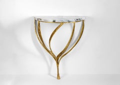 Franck Evennou, Half Moon, Wall Mounted Bronze and Marble Console, France, 2020