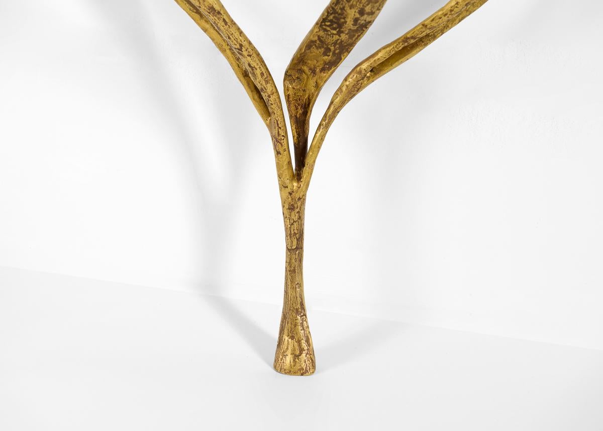 Franck Evennou, Half Moon, Wall Mounted Bronze and Marble Console, France, 2020 In Excellent Condition For Sale In New York, NY
