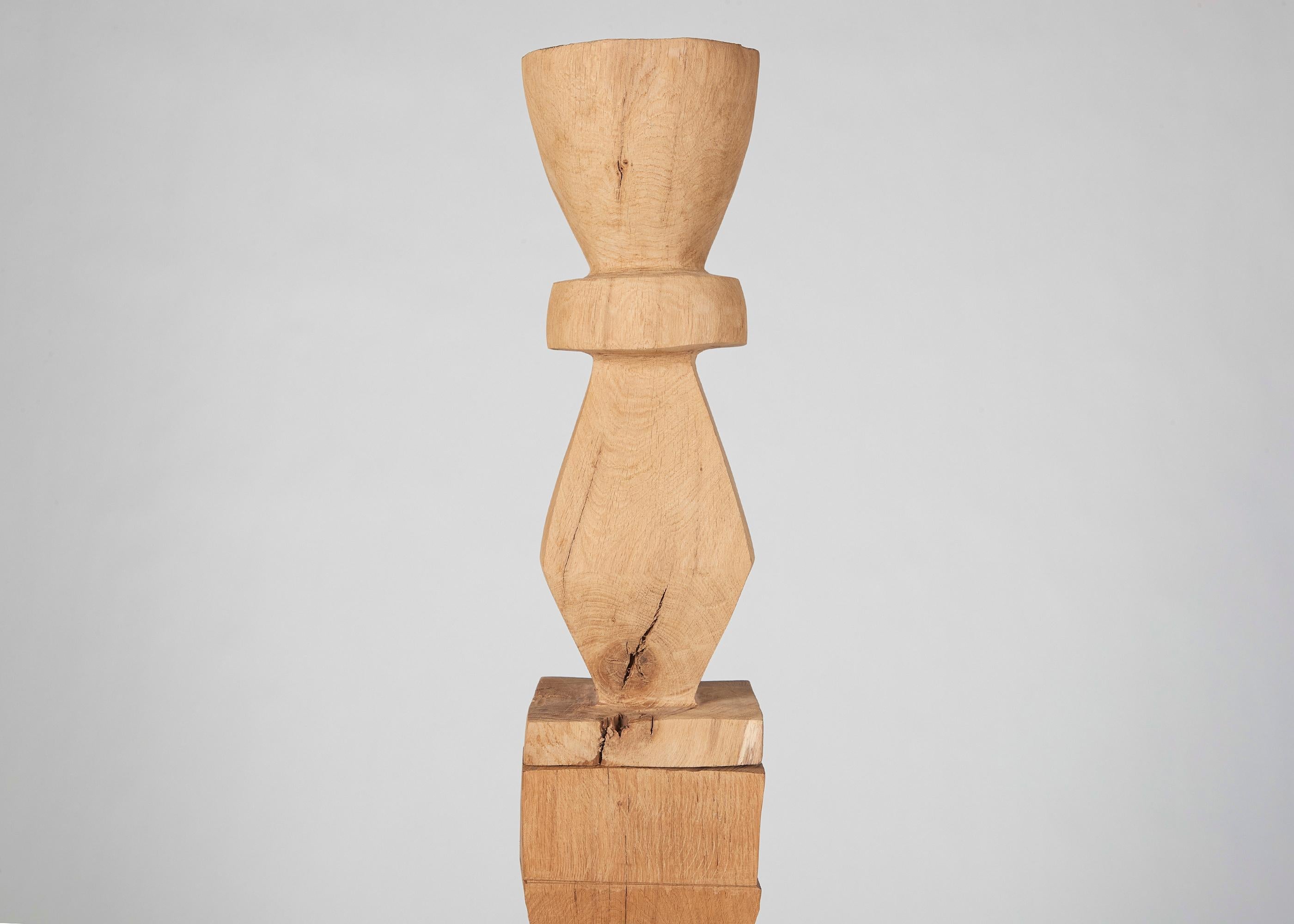 Hand-Carved Franck Evennou, Large-Scale Wooden TOTEM, France, 2020 For Sale