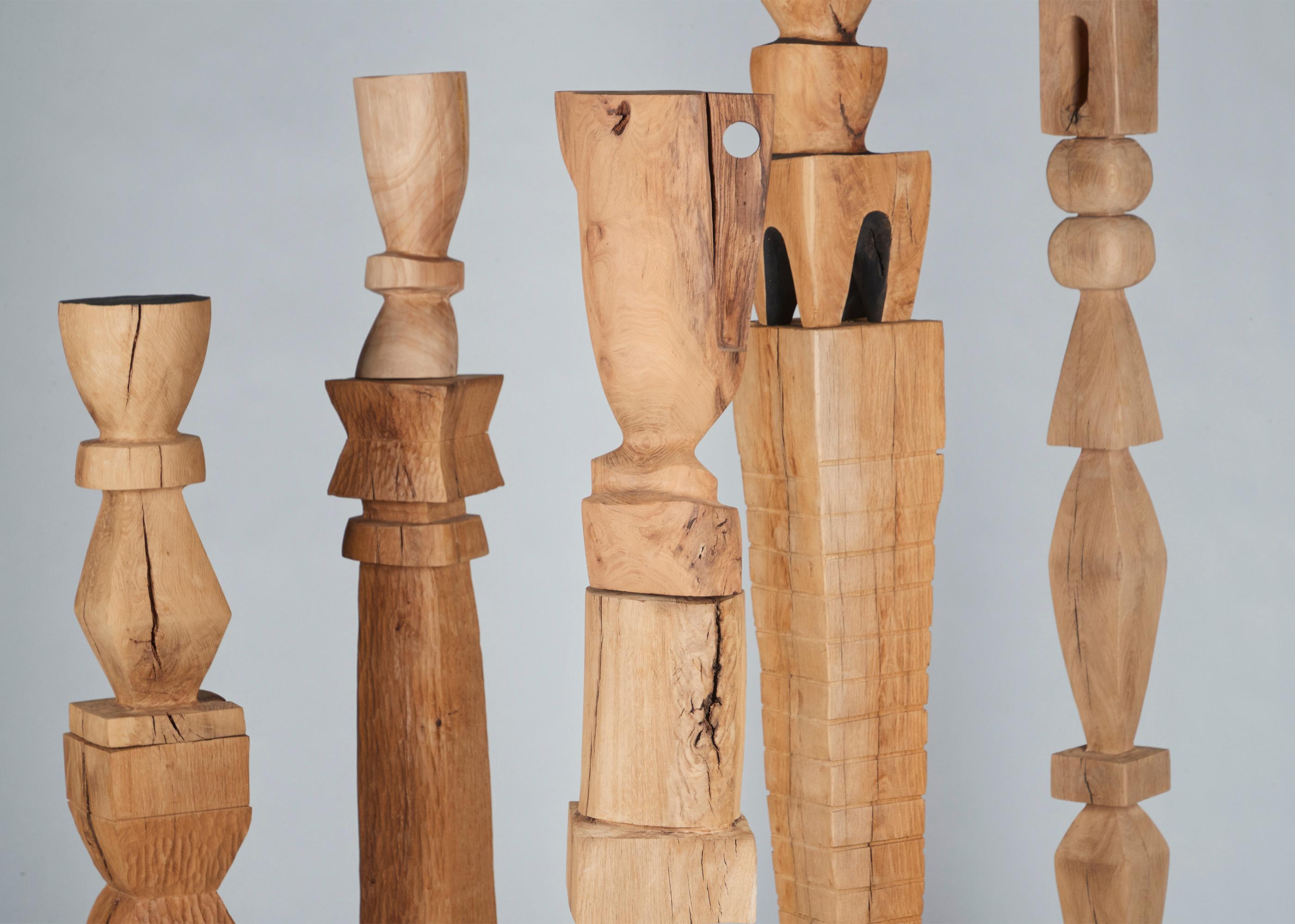 Contemporary Franck Evennou, Large-Scale Wooden TOTEM, France, 2020 For Sale