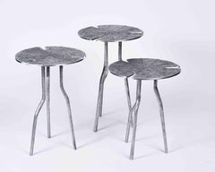 Franck Evennou, Lotus, Set of Three Nesting Tables, Aluminum, France, 2015