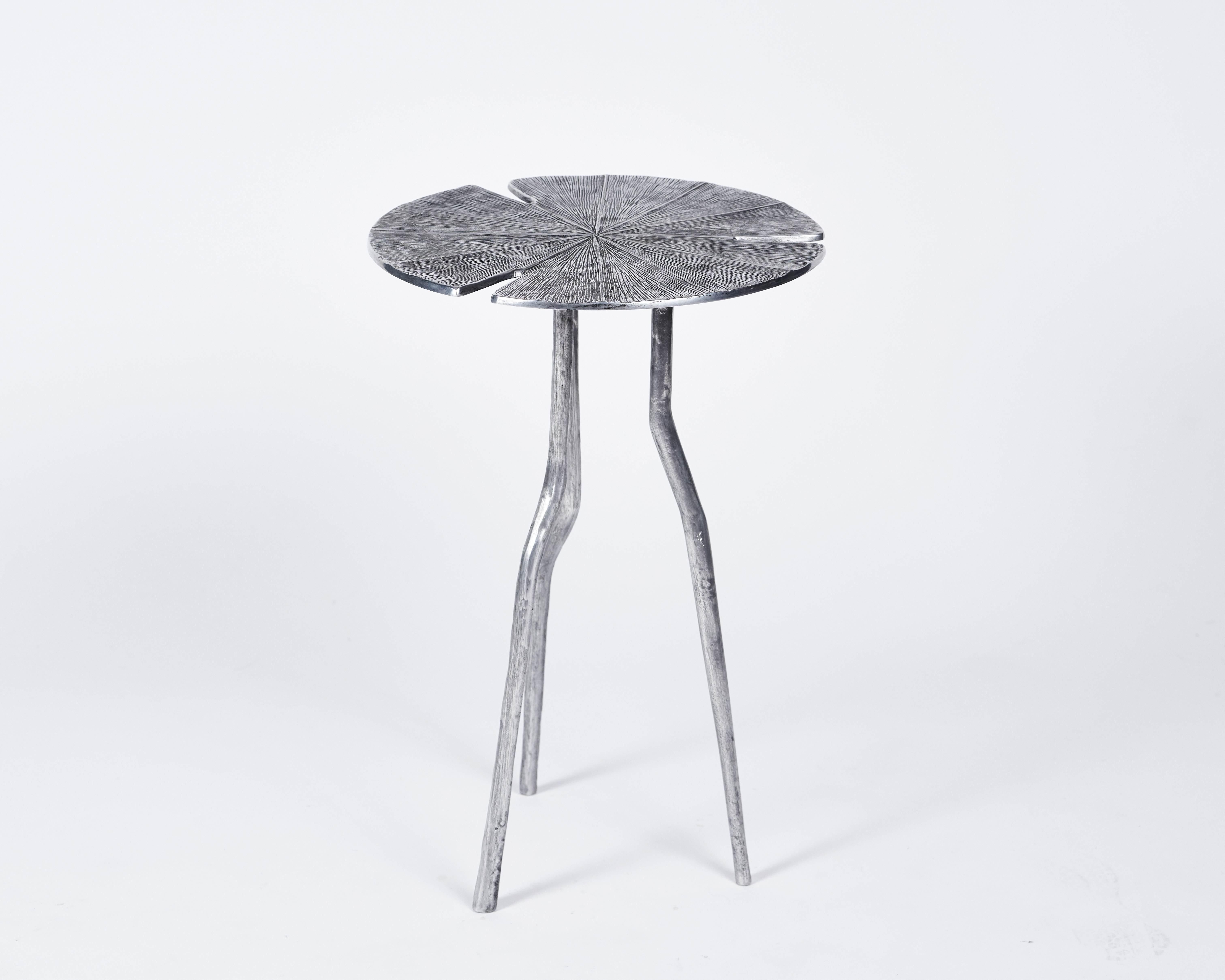 Franck Evennou, Lotus, Set of Three Nesting Tables, Aluminum, France, 2015 In Excellent Condition For Sale In New York, NY