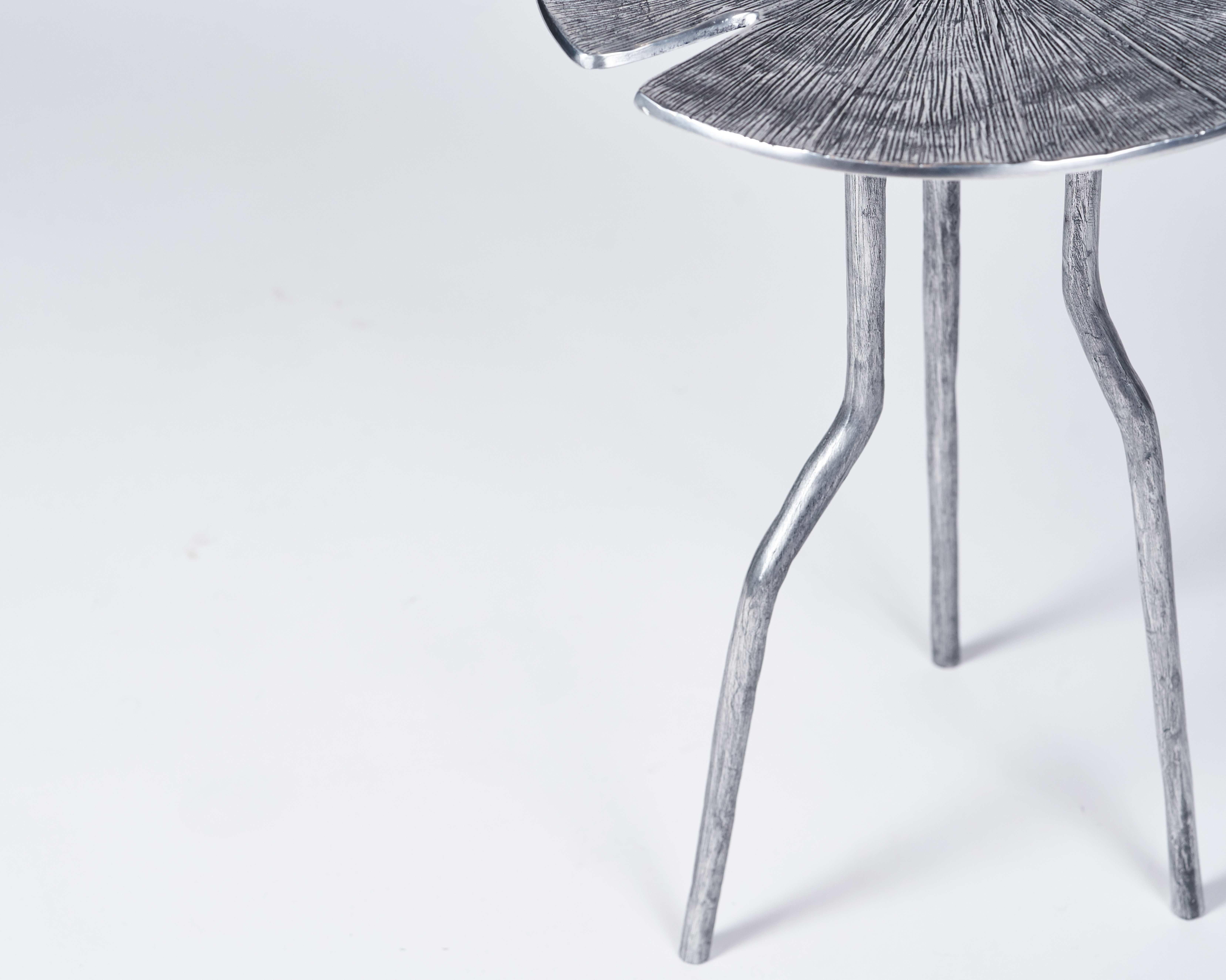 Contemporary Franck Evennou, Lotus, Set of Three Nesting Tables, Aluminum, France, 2015 For Sale