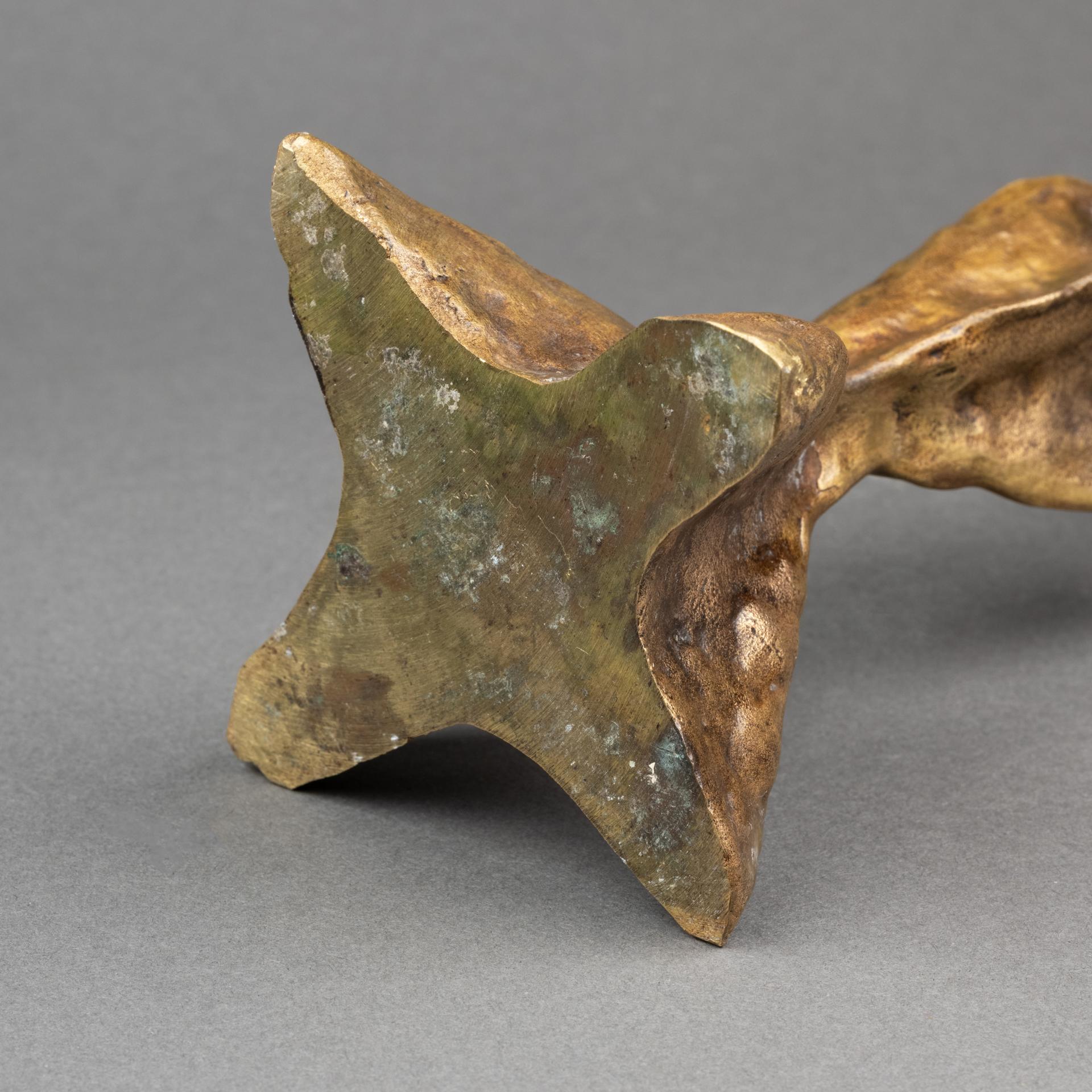 Franck Evennou : Patinated bronze candlestick - Signed - Circa 1980 in vendita 2