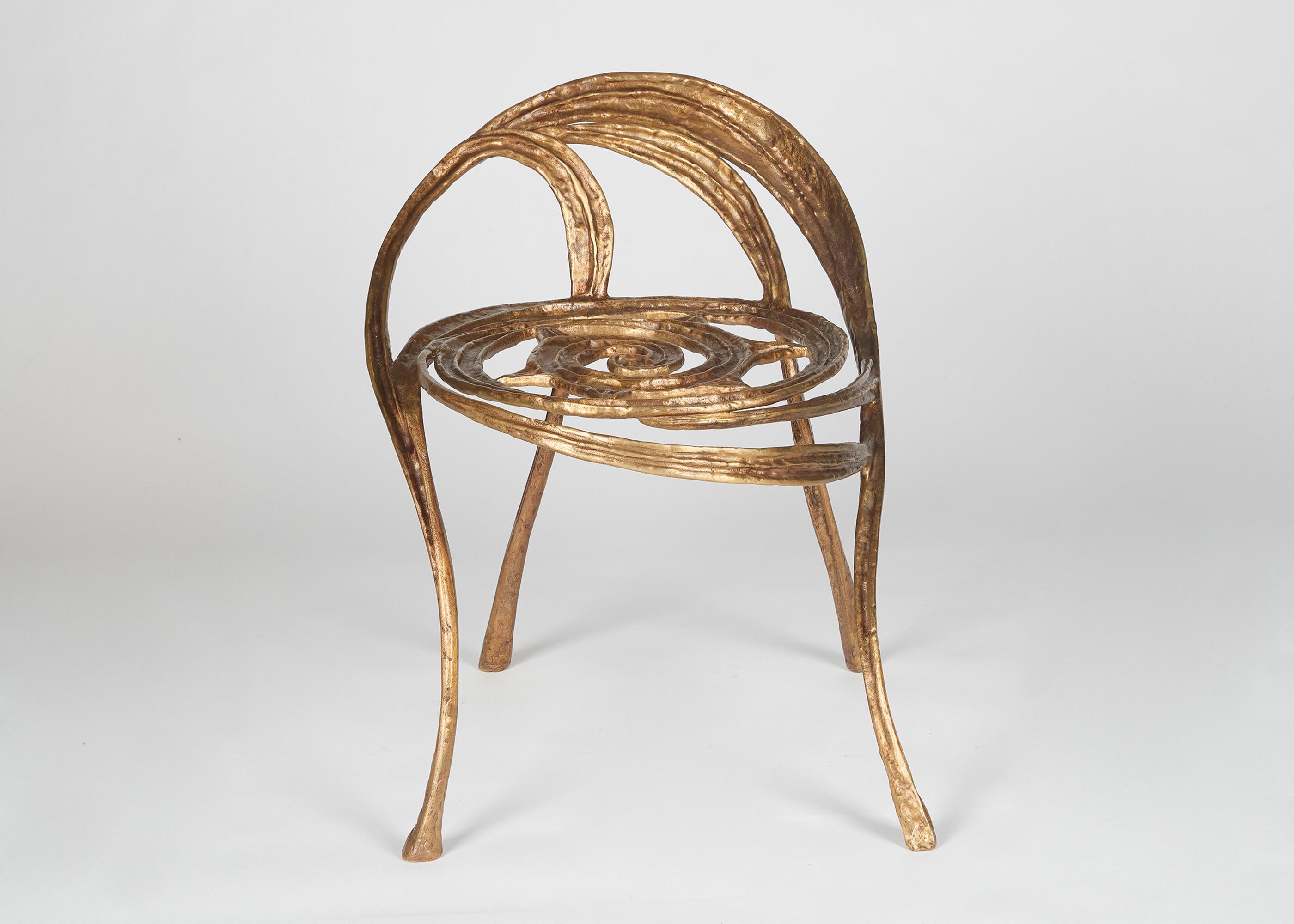 Franck Evennou, Phoenix, chaise d'appoint contemporaine en bronze, France, 2020. Excellent état - En vente à New York, NY