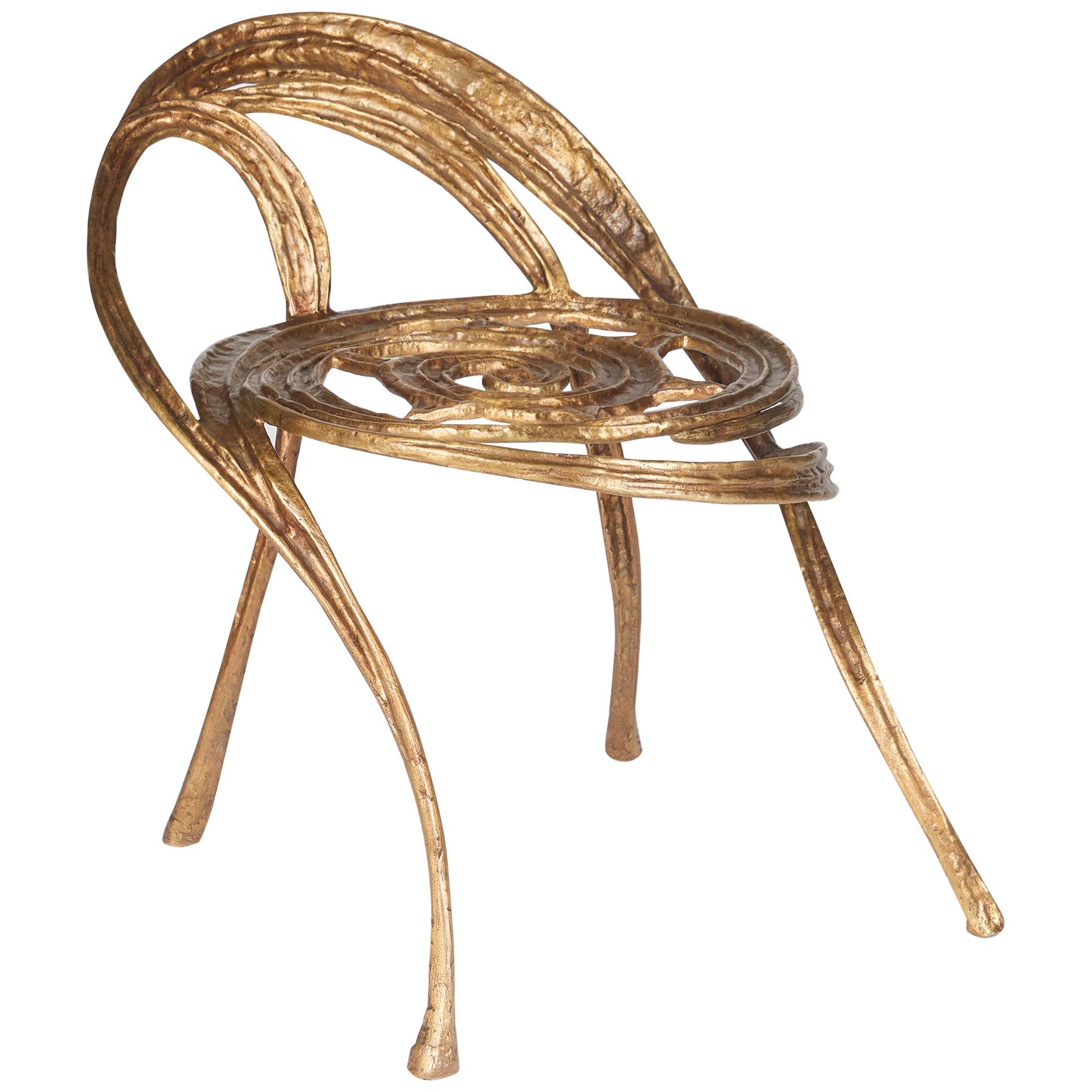 Franck Evennou, Phoenix, Contemporary Bronze Side Chair, France, 2020 For Sale