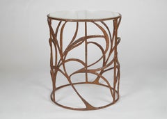 Franck Evennou, Ramages, Bronze and Crystal Glass Side Table, France, 2020
