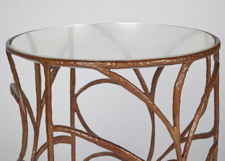 Franck Evennou, Ramages, Bronze and Crystal Glass Side Table, France, 2020 In Excellent Condition For Sale In New York, NY