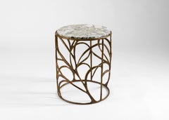 Franck Evennou, Ramages, Bronze and Marble Side Table, France, 2020