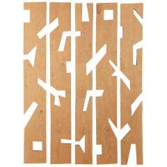 Franck Evennou, ensemble de cinq panneaux de bois, France, 2020
