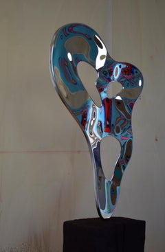 Ectoplasma II di Franck K - Scultura riflettente a forma libera in acciaio inossidabile