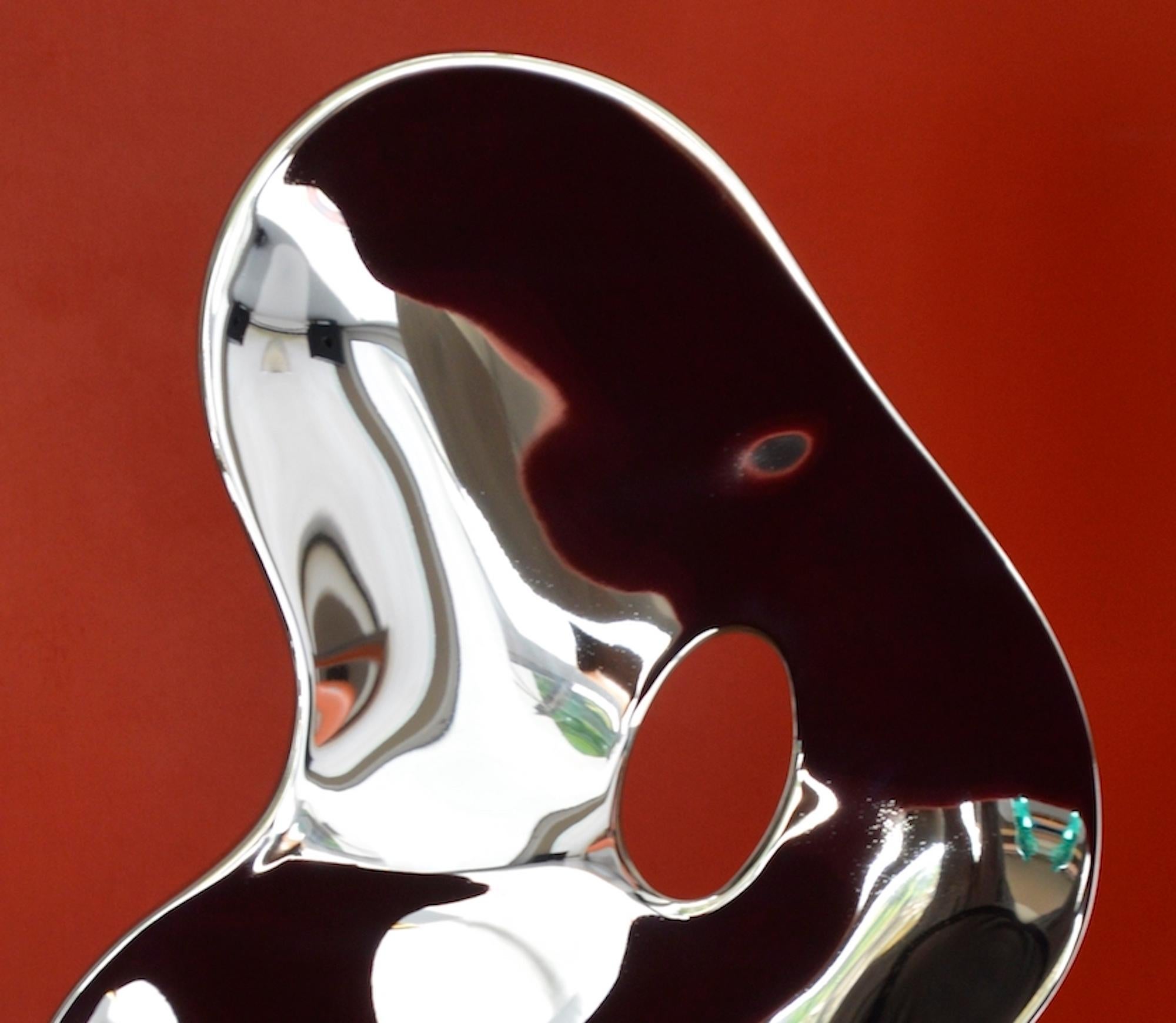 Ectoplasm III by Franck K - Stainless steel sculpture, reflections, perception For Sale 2