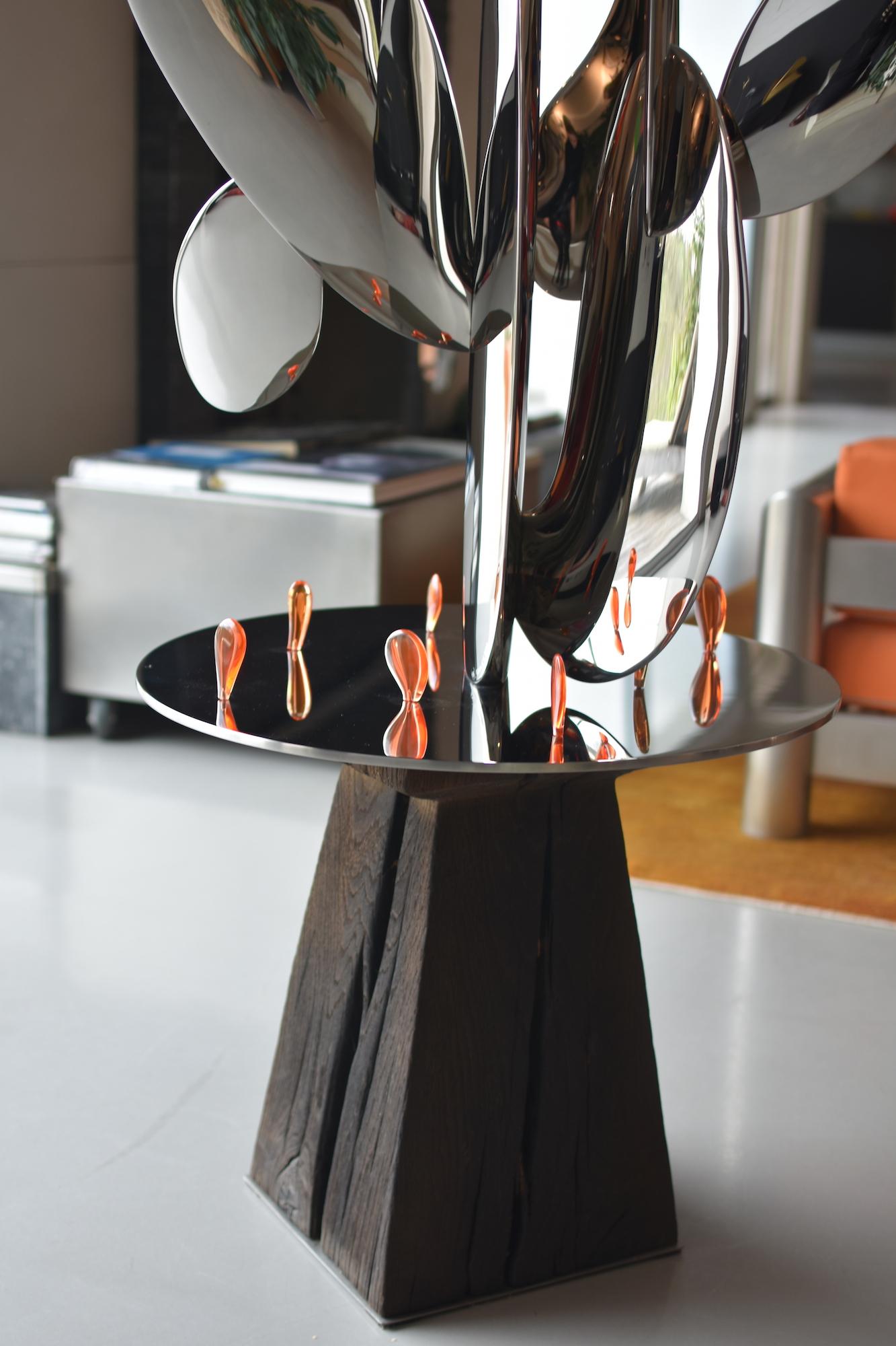Kaktus di Franck K - Scultura in acciaio inossidabile, riflessi, luce, visione in vendita 7