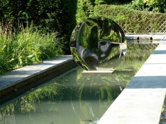 Specchio "con piega" 123 di Franck K - Grande scultura in acciaio inossidabile, riflessione