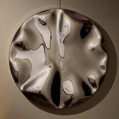 Peace and Love I by Franck K - Stainless steel wall sculpture, reflections