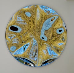 Peace and Love I by Franck K - Stainless steel wall sculpture, reflections