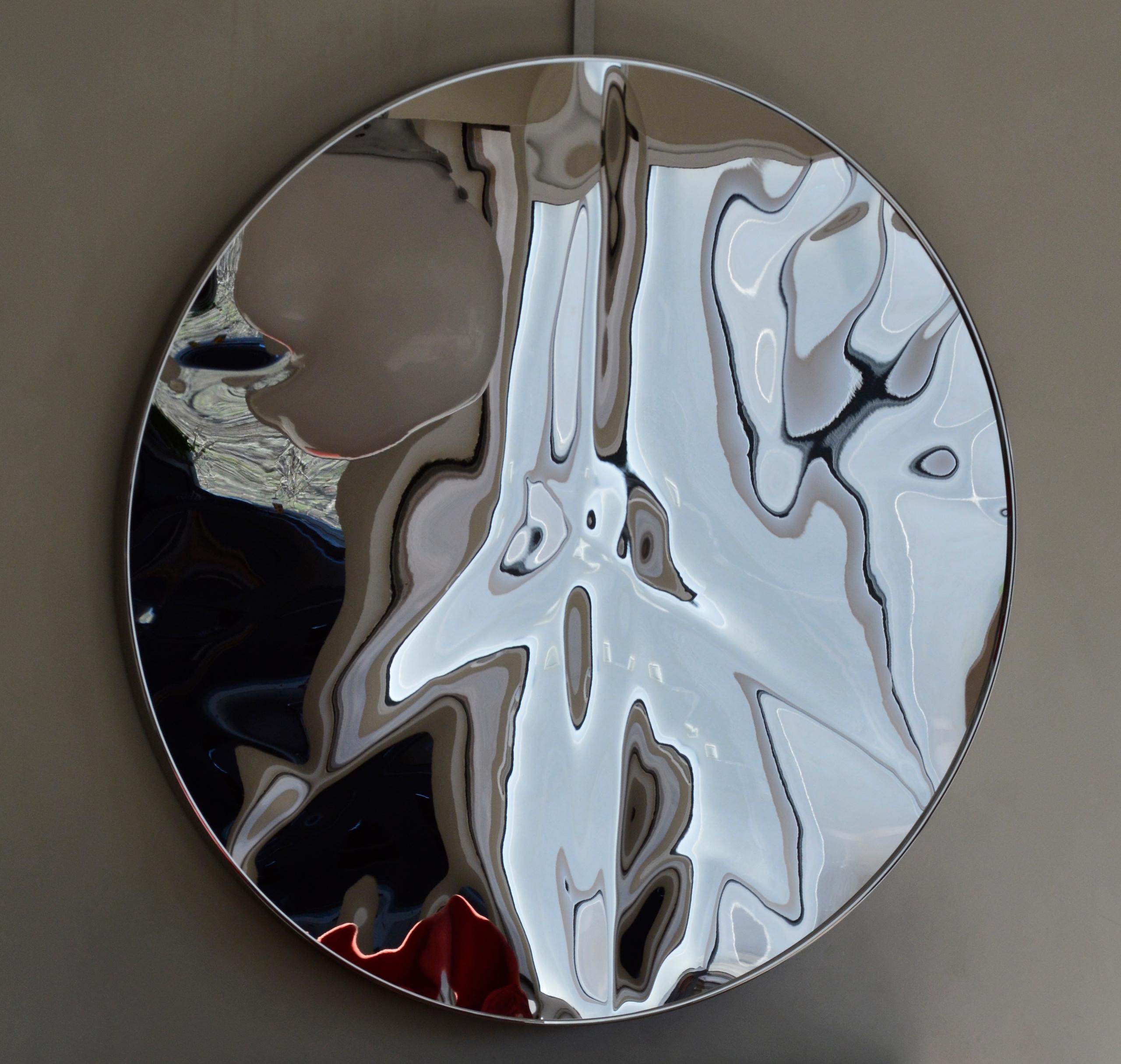 Peace and Love II by Franck K - Stainless steel wall sculpture, reflections For Sale 1