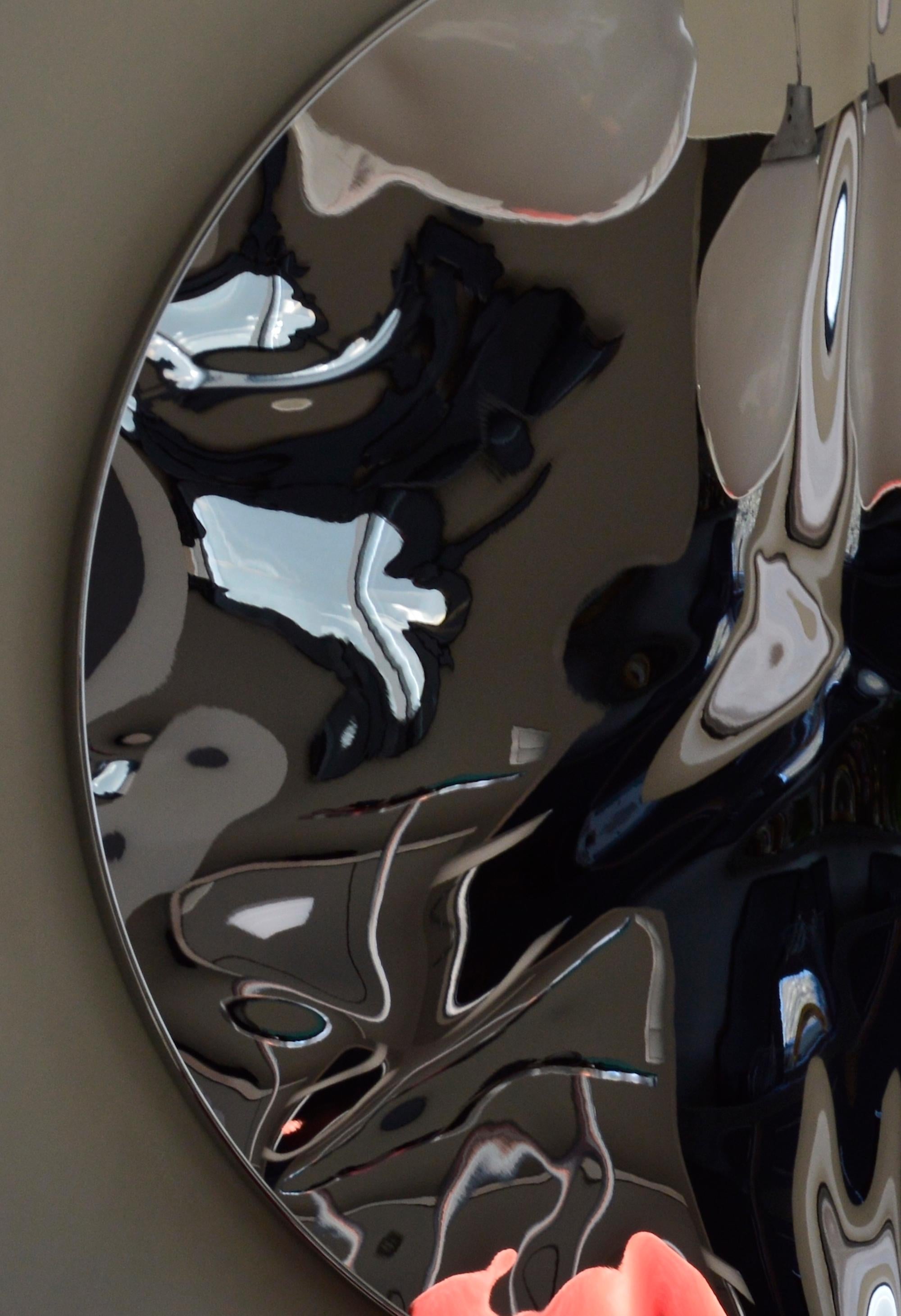 Peace and Love II de Franck K - Sculpture murale en acier inoxydable, reflets en vente 2