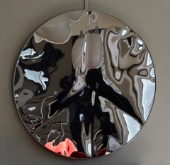Peace and Love II de Franck K - Sculpture murale en acier inoxydable, reflets