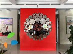 Polittico di Franck K. - Scultura in acciaio inossidabile, riflessione, cerchio, lucido