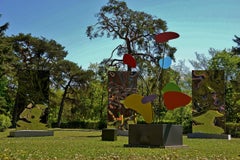 Psyche by Franck K - Installation of six sculptures, outdoor, colourful, steel