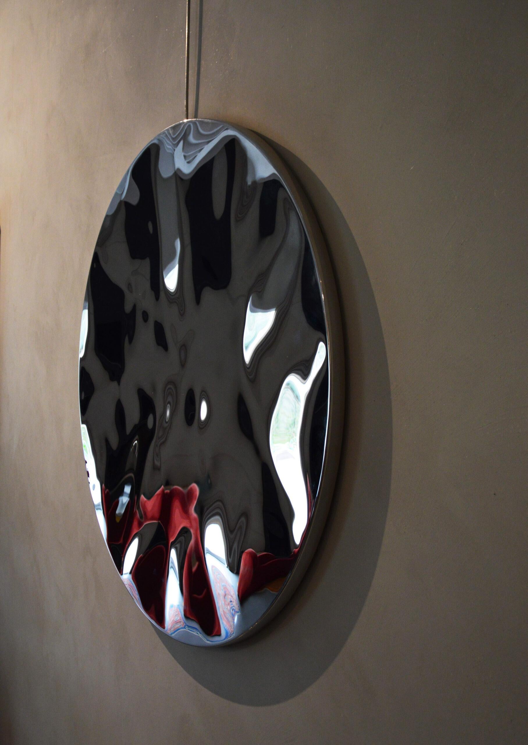 “Shattered” wall mirror I by Franck K - steel wall sculpture, reflection For Sale 2