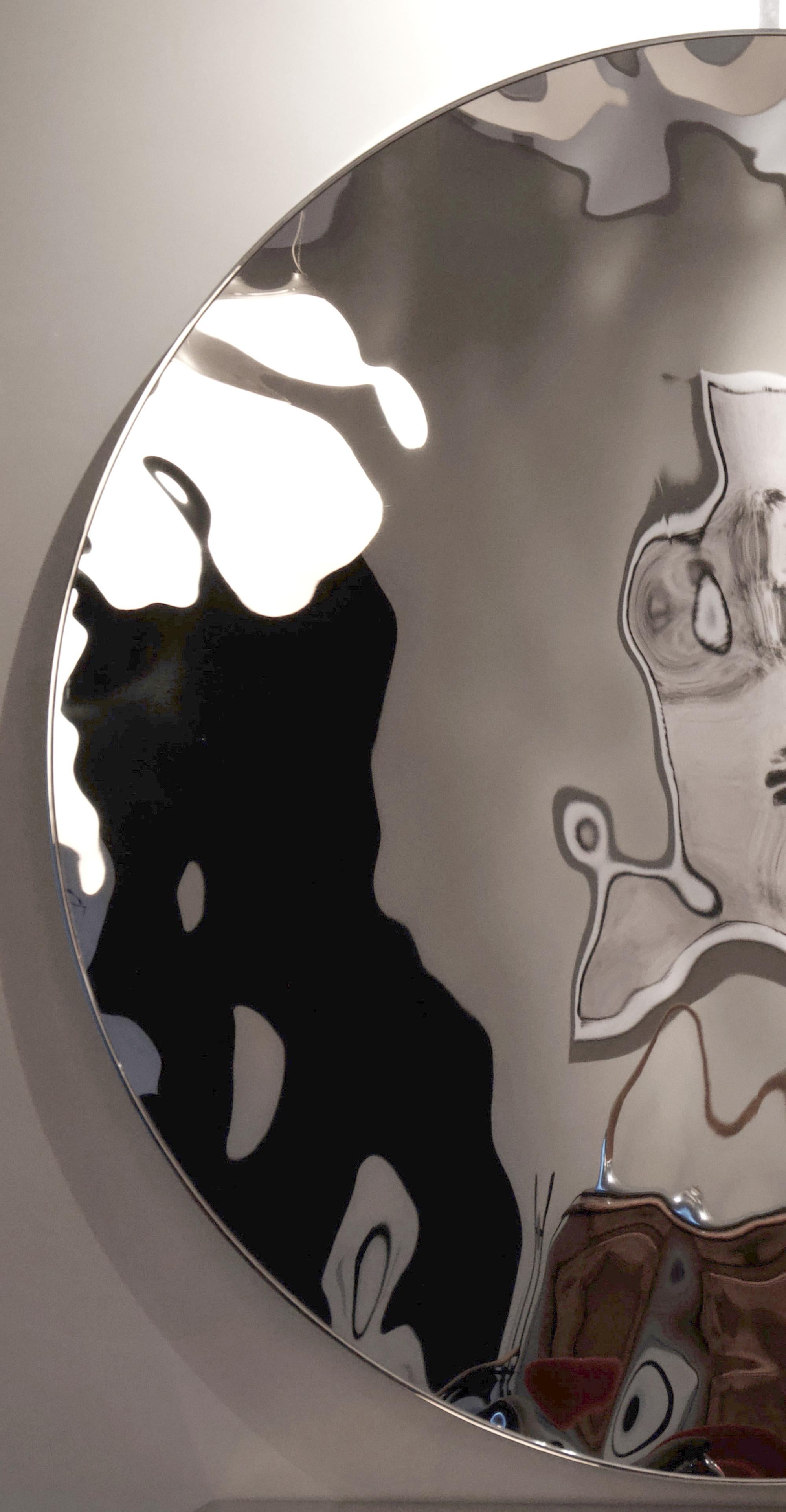 Shattered wall mirror IV by Franck K - Sculpture en acier inoxydable, art cinétique en vente 3