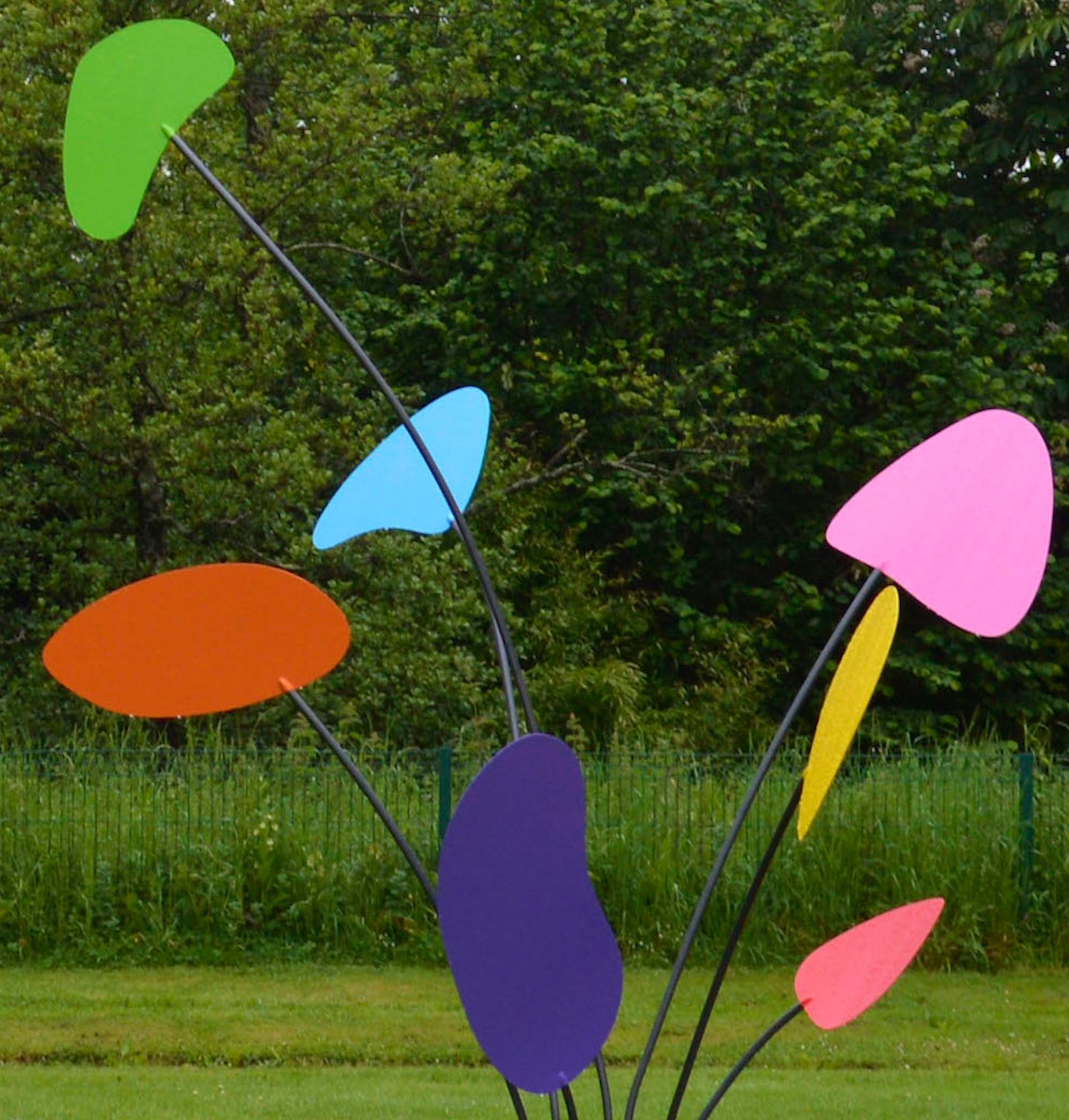 Stabile by Franck K - Painted stainless steel sculpture, outdoor, colourful For Sale 4