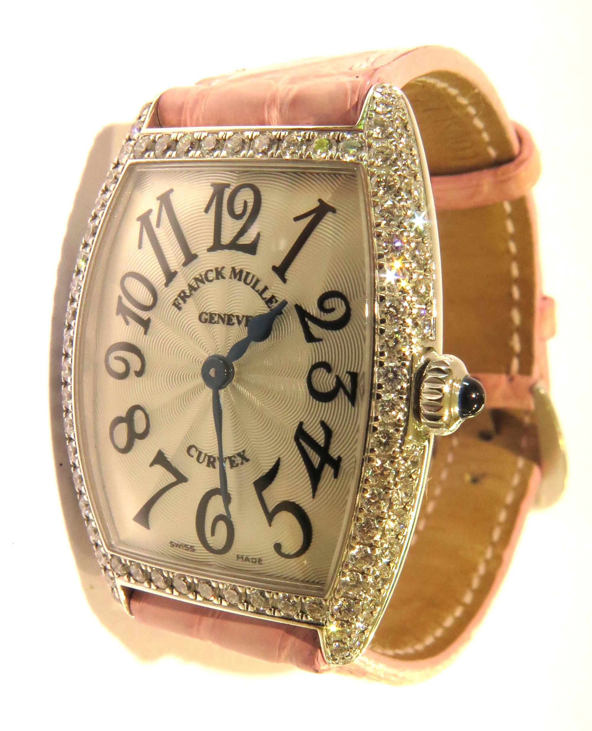 Franck Muller 18 Karat Gold Diamond Curvex Ladies Watch 1752 QZ D 1