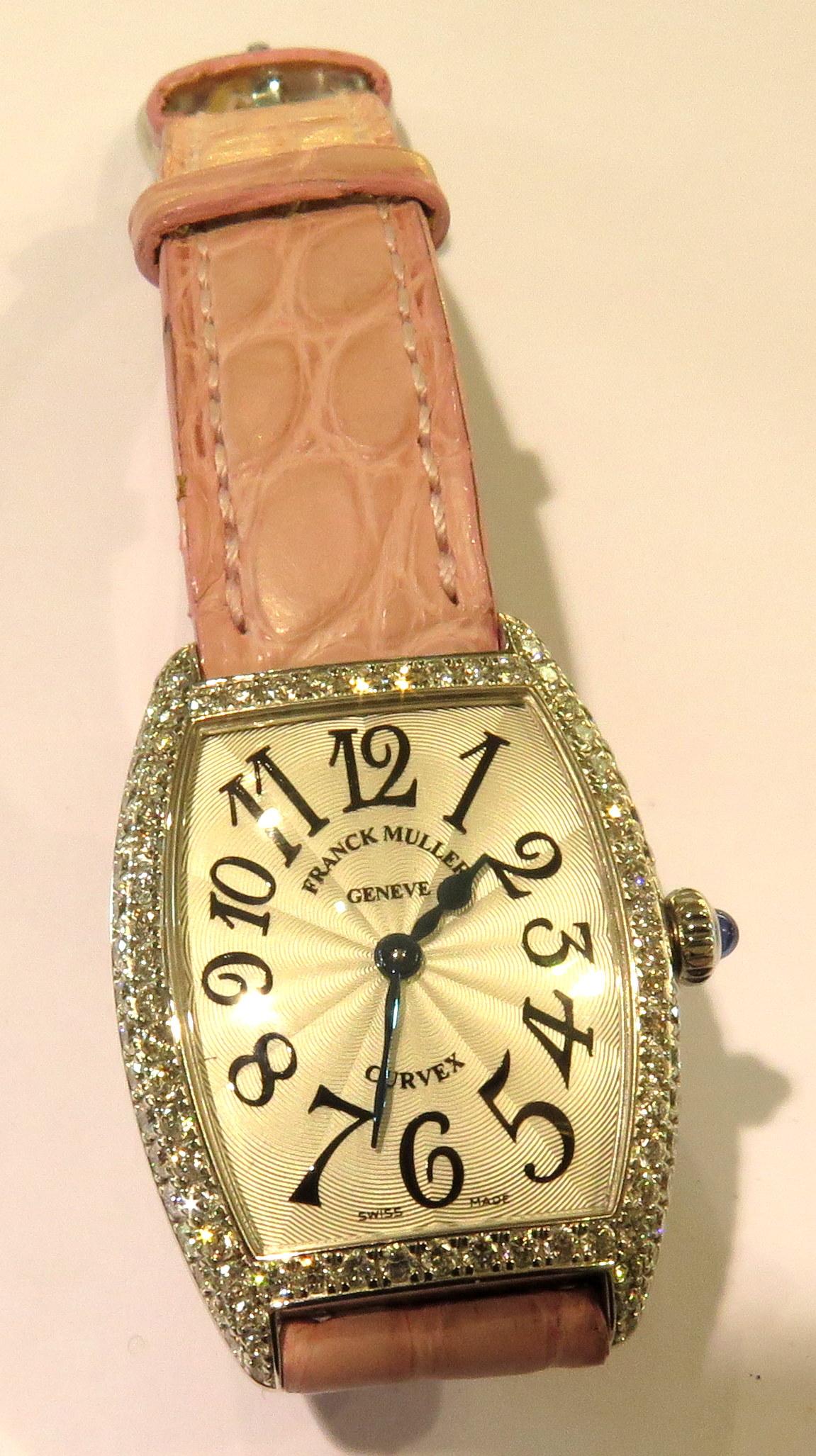 Franck Muller 18 Karat Gold Diamond Curvex Ladies Watch 1752 QZ D 2