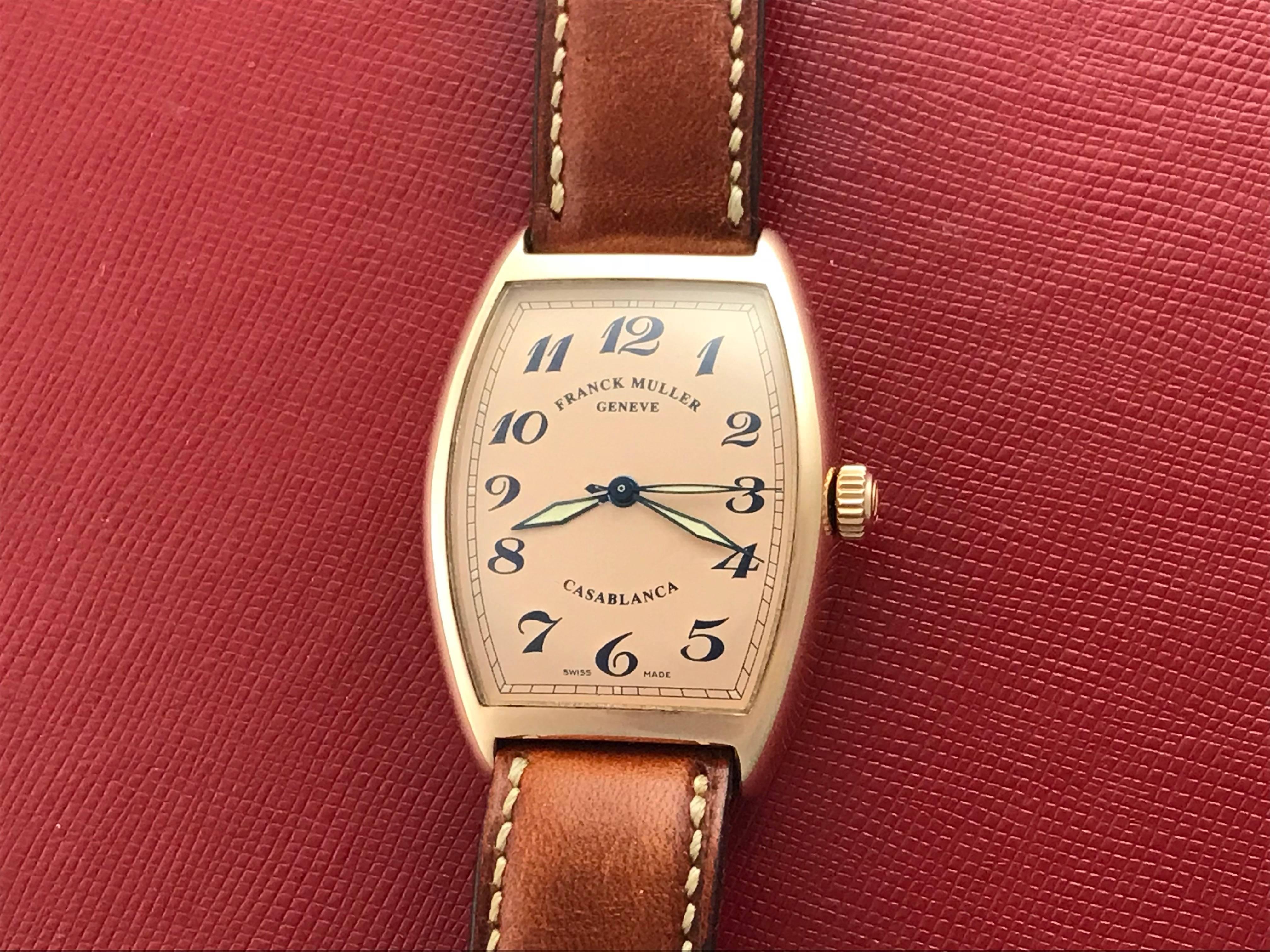 Contemporary Franck Muller 18k Rose Gold Casablanca Automatic Wristwatch Model H For Sale