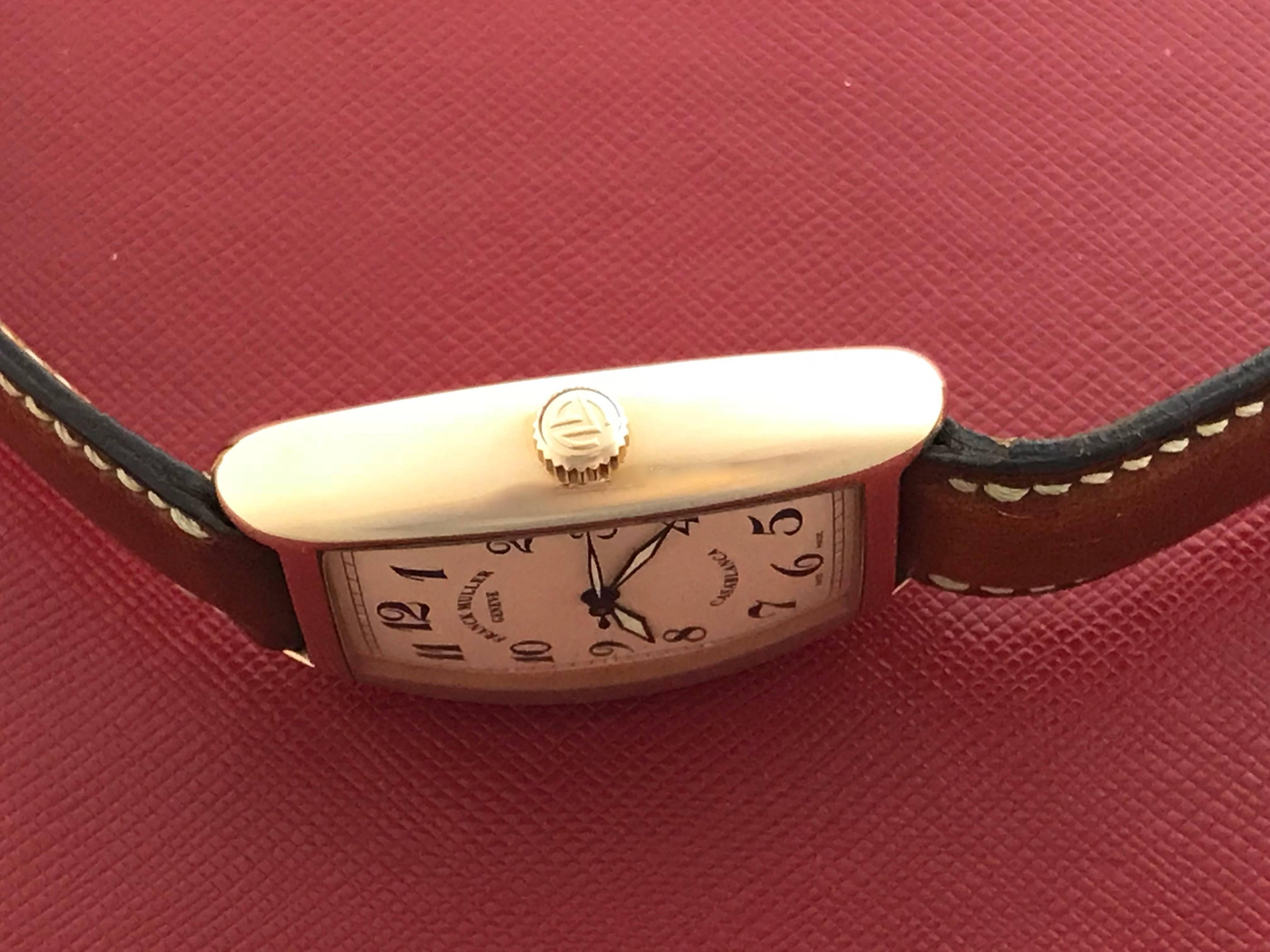 Franck Muller 18k Rose Gold Casablanca Automatic Wristwatch Model H In Excellent Condition For Sale In Dallas, TX