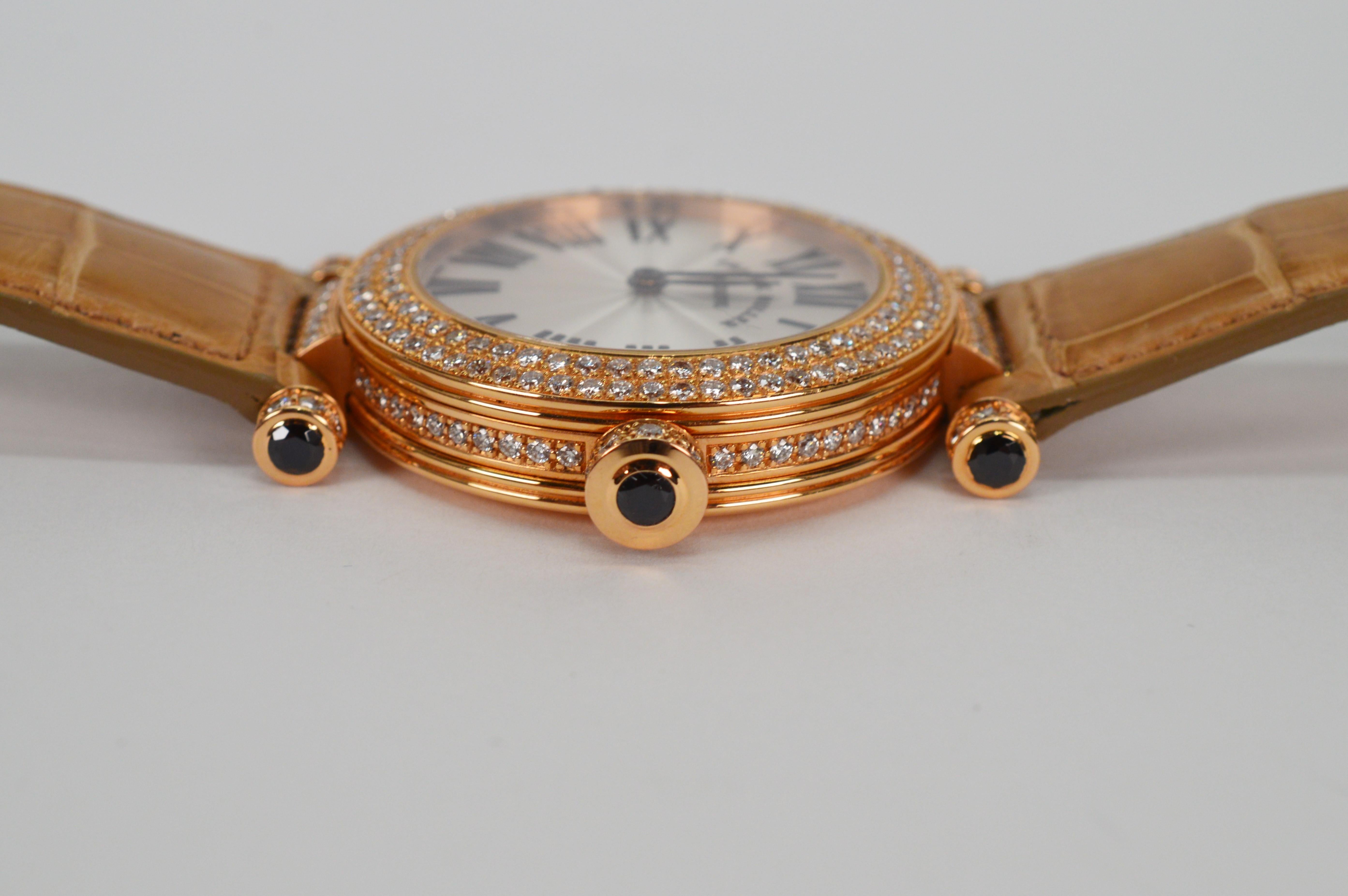 Franck Muller 18K Rose Gold Diamond Women's Luxury Wrist Watch w Box Papers For Sale 4