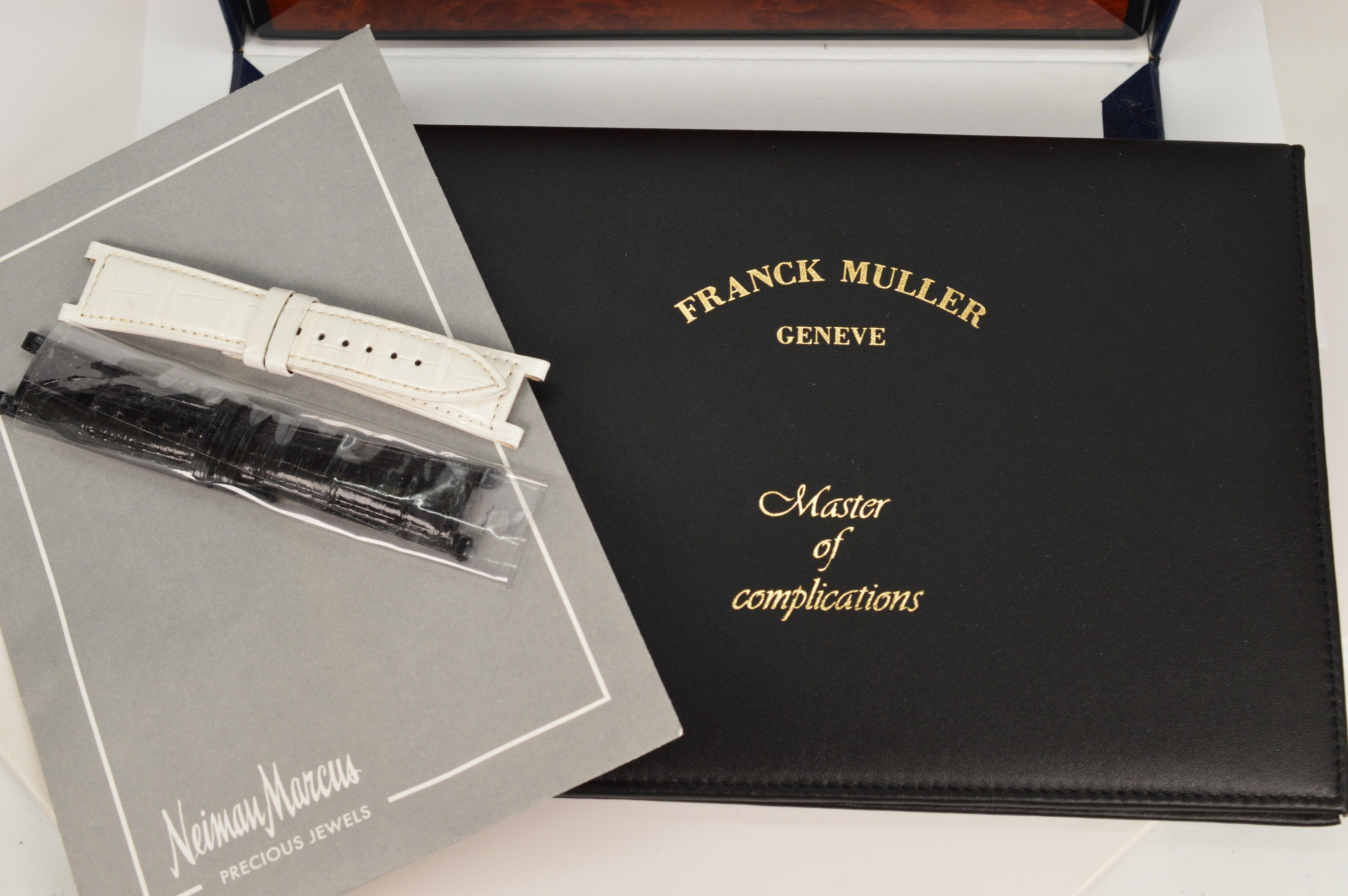 Franck Muller Montre-bracelet de luxe pour femme en or rose 18 carats et diamants avec boîte en vente 14