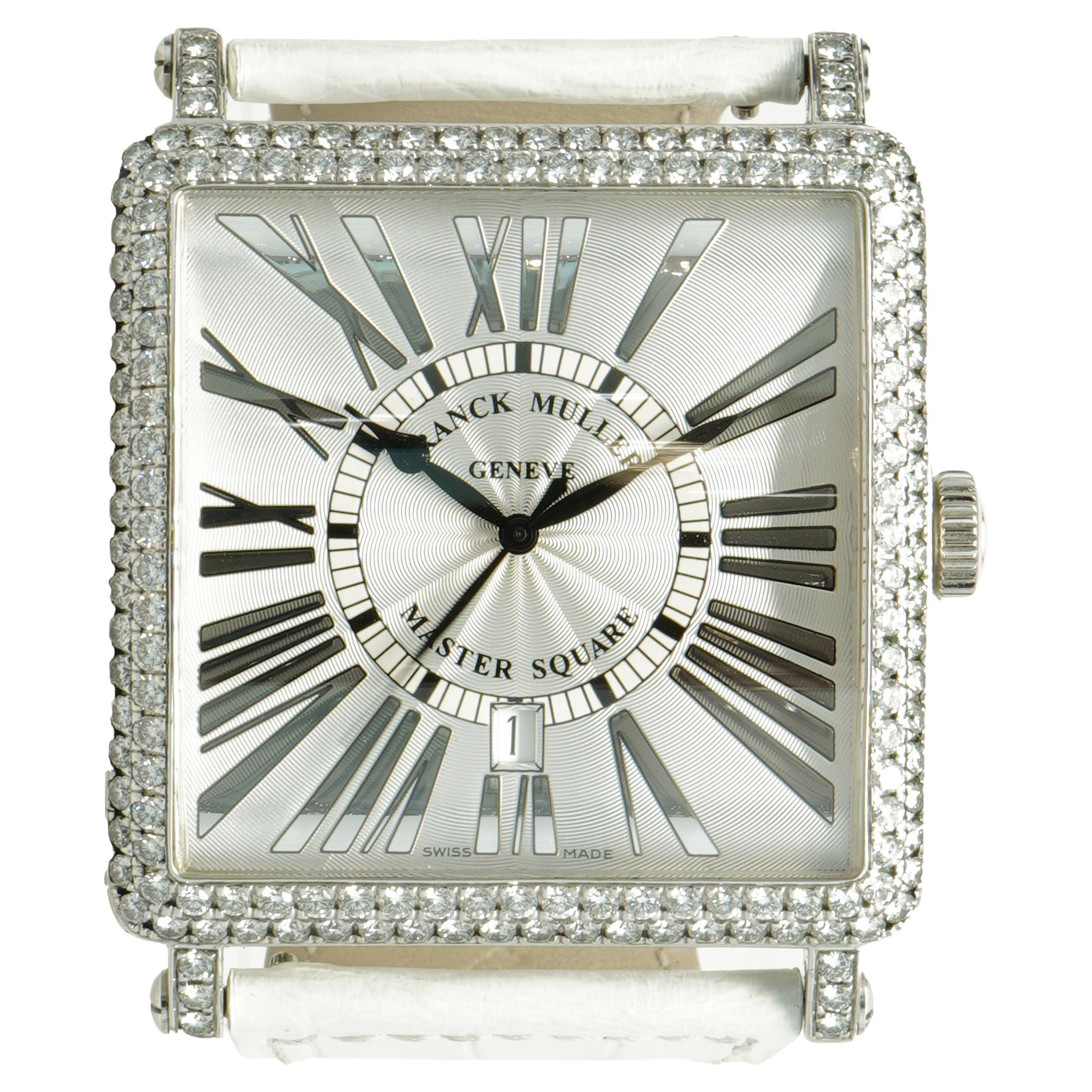 Franck Muller 18k White Gold Master of Complications Master Square wi/ Diamond For Sale