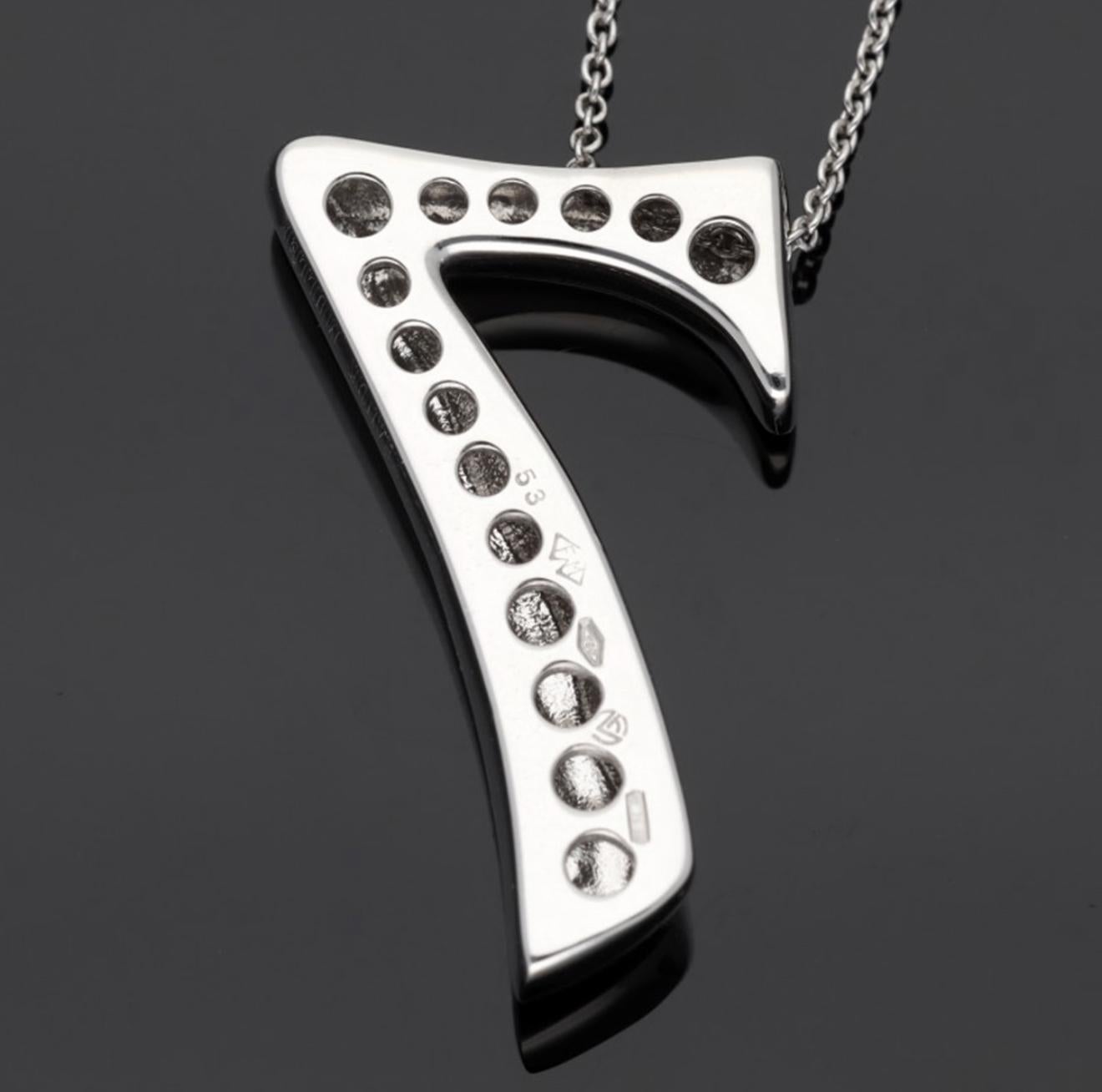 FRANCK MULLER Collana con numero di talismano in oro bianco 18 carati No.7 in vendita 6